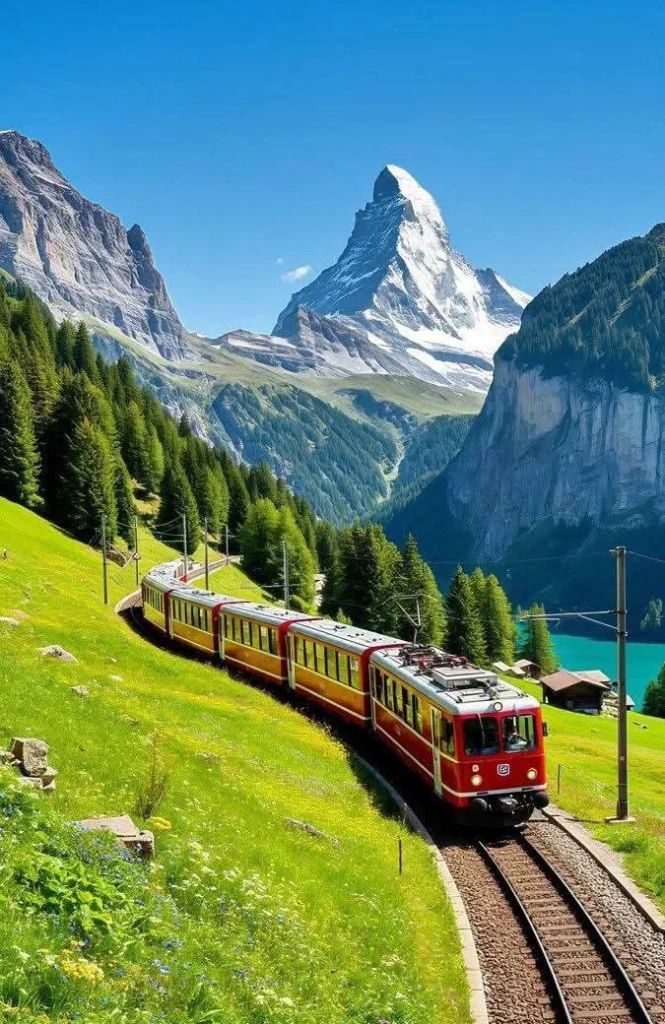 Switzerland luxury travel destination featuring the Swiss Alps and nature